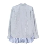 CONTRAST STRIPE SHIRT WITH FRILL HEM